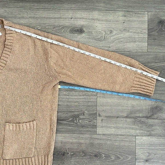 J.CREW Marina V-Neck Cardigan Sweater Large Oversized Pebble Shore Tan Neutral - Picture 10 of 10